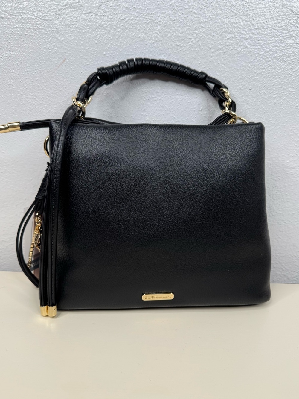 BCBGeneration Bucket Drawstring Bag Womens Medium Black 2-Way Crossbody